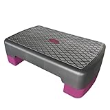 Yaztauho Aerobic Steppbrett, Fitness Stepper Für Zuhause, Aerobic Stepper, Steppbrett Höhenverstellbar, 45 Cm Rutschfeste Sportausrüstung Für Cardio Training, Rosa
