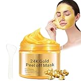 24K Gold Gesichtsmaske,Gesichtsmasken Beauty,Gold Peel Off Maske für Hautpflege & Schönheit,Feuchtigkeit und Anti-Aging - Kollagen,Facelifting Straffende,Hyaluronsäure und 24 Karat Nano Gold,120ML