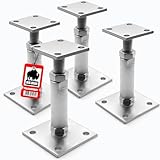 BigDean 4 Stück Pfostenträger höhenverstellbar Höhe 150 – 190mm – verzinkt & zum Aufschrauben