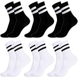 Utensilsto 6 Paar Kinder Sportsocken Tennissocken Jungen Mädchen Baumwolle Crew Socken Tennis Sport Socken für Jungen Mädchen Kinder