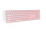 Rapoo E9800M E9800M Kabellose Multimode-Tastatur, wiederaufladbar, mit Bluetooth, 2,4 GHz, Konnektivität für Verschiedene Geräte und schlankes Design, Rosa