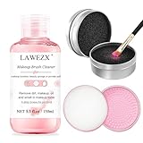 150ml Make-up-Pinselreiniger 3 in 1 Satz, LAWEZX Flüssiger Pinselreiniger Reinigung, Make Up Pinsel Schwamm Reiniger für Schnelle Farbenwechsel, 50g Makeup Pinsel Seife mit Reinigungsmatte