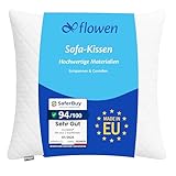 Flowen Kopfkissen 80x80 cm Kissen für Bett 80 x 80 1 Stück Bettkissen Hypoallergene Anti-Milben Weiche Kissenfüllung mit Weicher Gesteppter Kopfkissenbezug Abnehmbarem und Waschbaren Schlafkissen