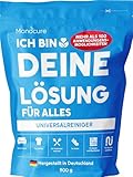 Monocure Fleckenentferner Kleidung Ich Bin Deine Lösung für Alles, Oxi Action Pulver entfernt Geruch, hartnäckige Flecken | Waschkraftverstärker und Weißauffrischung | Ohne Chlor, Duftstoffe, 900g