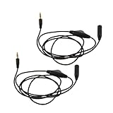 SEWACC 2 STÜCK Audio Verlängerungskabel mit Lautstärkeregelung und Pulley Anpassung Hochwertiges Audiokabel für Headsets Lautsprecher und Mehr Schwarz