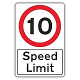 V Safety Speed Limit – Speed Limit 10 MPH Sicherheitsschild, 400 x 600 mm, RA1, reflektierend, 3 mm Aluminiumverbundstoff
