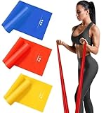 Fitnessband 3er-Set 2m lang Fitnessbänder Widerstandsbänder in 3 Stärke, Gymnastikband Resistance Band Trainingsband für Crossfit, Muskelaufbau, Yoga, Pilates für Männer und Frauen