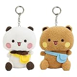 Clyrax 2er-Set Bubu Dudu Plüsch Taschenanhänger Damen, Süßer Anime Taschen Anhänger, Kuscheltier BuBu DuDu Schlüsselanhänger für Rucksack, Schlüsselbund & Schultasche, Paare Geschenk