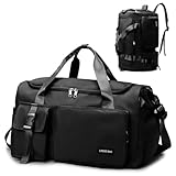 Suweir Sporttasche Damen Herren 42L Reisetasche mit Schuhfach Nassfach Wasserdicht Trainingstasche Travel Duffle Bag mit Rucksack Weekender Schwimmtasche Fitnesstasche für Reisen, Fitness, Sport