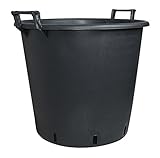 geli Thermo Plastic Pflanzcontainer aus Kunststoff mit Griff Schwarz, Durchmesser:45 cm