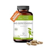 Bio Gerstengras Kapseln I 3000mg Tagesdosis I 180 Gerstengras-Kapseln hochdosiert I laborgeprüft I Bio Gerstengras Pulver I veganes Gerstengras-Präparat I Ohne Zusätze I PlantDEA