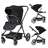 Babywanne, Buggy & Sportsitz, 3 in 1, Kinderwagen Kinderwagen Set bis 22 kg Für 0-4 Jahre, Tragbarer Zusammenklappbar kinderwagen Komplettset mit Großem Regenschutz