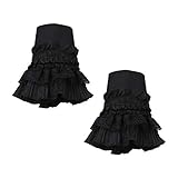 Dawutocap Gothic Retro Schwarze Abnehmbare Ärmel Gefälschte Manschetten Multi Layer Rüschen Spitzen Patchwo Winterhandschuhe Für Männer Frauen Damen Winterhandschuhe Kinder Mädchen Mittel Thermischer