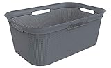 Rotho Brisen Wäschekorb 40l mit 4 Griffen, anthrazit, Kunststoff