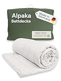 Alpaka Bettdecke 135x200 cm - Alpaka Decke für erholsamen Schlaf, temperaturausgleichend und nachhaltig Füllung: 1100 g (Ganzjahresbettdecke, 135 x 200 cm)