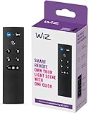 WiZmote Fernbedienung (inkl. Batterien), smarter Lichtschalter zur Lichtsteuerung aller WiZ Lampen und Leuchten im gesamten Haus, schwarz
