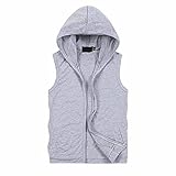 Tank Tops Herren Kapuzenjacke Ärmellose Freizeit Kapuzensweatshirt mit Reißverschluss Ärmellos Shirts Weste Muscleshirt Einfarbig Bodybuilding Gym Fitness Muskelshirt Sportweste Top