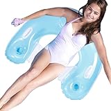 Humkopnl Pool Lounger Float | Schwimmender Stuhl | Luftliege Aufblasbar mit 2 Griffen und Getränkehalter | für Outdoor Schwimmbad Schwimmen Wasser See Bräunung Erwachsene Frauen