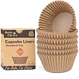 200 Stück Muffinförmchen Papier, 5 cm Bodendurchmesser,Natürlich & Ungebleicht,Antihaft & Fettdichte Pergament Muffinform Papier,für Feste/Feiern/zum Backen,Standardgröße