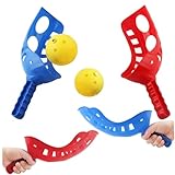 Weduspaty Scoop-Ball-Spiel, 2 Set Scoop Ball Parent-Kind-Schaufel-Ballspiel umfasst 4 Scoops 2 Bälle, Impact-Resistant Outdoor Beach Picnic Family Yard-Spiele für Kinder und Erwachsene