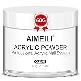 AIMEILI Acrylpulver Klar 60g Clear Acrylic Powder Keine UV-Lampe Erforderlich Acryl Pulver Nails Transparent