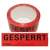 6 Rollen Klebeband Gesperrt, Prüfer: Rolle 50 mm x 66 lfm Absperrband Paketband Packband Warnband Hinweisklebeband