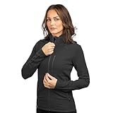 ALPIN LOACKER Merino Fleecejacke Damen 270 g/m² I Premium Merino Funktionsjacke Damen und atmungsaktive Outdoorjacke Damen I Sportjacke aus 70% Merinowolle, Schwarz L