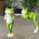 2 Stück Blumentopf Hänger Frösche Deko Figuren Frosch Deko Frösche Tiere Harz Statue Gartendeko,Grün Frosch Blumentopfhänger Figuren Balkon Deko Garten Frosch Topfdekorationen