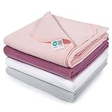 MAKIAN Moltontücher Set, 4X Stoffwindeln 80x80 cm - 4 Stück Baby Spucktücher/weiche, saugfähige Flanellwindeln aus 100% Baumwolle, Oeko-TEX® Standard 100 geprüft (Puder Rosa)