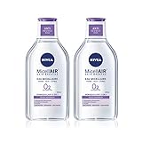 NIVEA MicellAIR SKIN BREATHE Mizellenwasser für empfindliche Haut (1 x 400 ml), 3-in-1 Make-up-Entferner ohne Parfüm und Farbstoffe, Gesichtsreiniger, Augen & Lippen