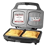 Emerio XXL Sandwichtoaster für alle Toastgrößen geeignet, BPA frei, große Muschelform, leicht zu reinigen, Käse läuft nicht aus, PREIS-/LEISTUNGSSIEGER Haus & Garten Test 03/2019, 900 Watt