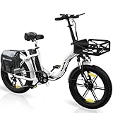 EVERCROSS Elektrofahrräder Erwachsene, faltbares E-Bike mit 20' x 4,0 Breiten Reifen, E Bike Mountainbike mit 7 Gang Getriebe, 48V 15AH Akku, 250W Motor, 33,2kg Gewicht, Doppelstoßdämpfern