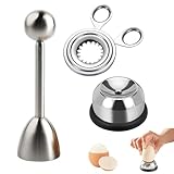 Eierköpfer, Eieröffner und Eierpiekser aus Edelstahl, 3-teiliges Set für Küche, Frühstück und Backen, inklusive Eierstecher und Eiersollbruchstellenverursacher