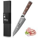 Wakoli Kiritsuke Damastmesser – Küchenmesser aus 67 Lagen Damaststahl mit VG10 Kern, 18 cm Klinge, V-Schliff 12–14°, Walnussholzgriff ergonomisch, scharfes Kochmesser vielseitig mit Geschenkbox