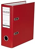 Original Falken PP-Color Kunststoff-Ordner Sonderformat. Made in Germany. 8 cm breit DIN A5 hoch mit Wechselfenster rot Rezepte Ringordner Aktenordner Briefordner Büroordner Plastikordner