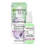Garnier Bio 2-in-1 Anti-Aging Serum Crème, Anti-Aging Gesichtspflege mit Bio-Lavendel und Hyaluronsäure, Naturkosmetik für alle Hauttypen, 1 x 50 ml