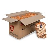 HEIZFUXX Anzündholz Blue 18cm 5dm3 x 10 Sack 50dm3 1 Paket Weichholz Anfeuerholz Anmachholz Brennholz Kaminholz Ofenholz Trocken Ofenfertig Paligo