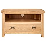 Eck-TV-Ständer aus massiver Eiche, für flache Plasma-Fernseher, klobige natürliche Eiche, Wohnzimmermöbel