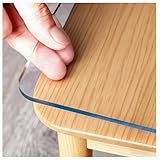 Tischfolie Transparent 43x114cm mit Abgeschrägter Kante 1.5 mm Tischschutz in Verschiedenen Größen und Wunschmaß - PVC Schutzfolie für Tisch