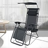 Übergroßer Zero Loungesessel mit verstellbaren Liegekissen und Getränkehalter, perfekt für Pool, Terrasse und Entspannung