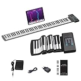 OYAYO Rollpiano 88 Tasten Roll Up Piano Keyboard Unterstützt MIDI mit 128 Tönen und Rhythmen, Rollklavier Flexibles Elektronisches Keyboard Klavier für Kinder Erwachsene Anfänger Geschenk