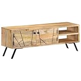 HETFTJN TV Lowboard Mangoholz 110x30x40 cm Stilvoller Massivholz Fernsehschrank mit Stauraum Modernes TV Sideboard für Wohnzimmer Flur Büro
