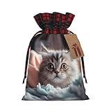 Tom Thumb bedruckte Tasche mit Kordelzug, 21 x 30 cm, Weihnachtsdekoration, Geschenktüte