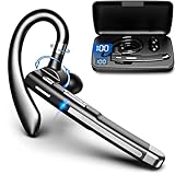 Bluetooth Headset mit Mikrofon, V6.1 In Ear Freisprech Handy Kabellos Kopfhörer mit LED Ladebox für Autofahren/Business/Büro, IPX7 Wasserdicht, Kompatibel mit iPhone Android Smartphones und Tablets