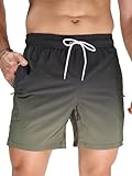 Arcweg Herren Badeshorts mit Ultralight Badehose & Schwimmhose für Männer, Schnelltrocknend & Atmungsaktiv – Perfekt für Pool, Meer, Strandurlaub und Freizeit Schwarz + Militärgrün L(EU)