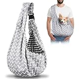 Forhandy Hundetragetasche, Tragbare Wendbarer Tragetasche Hund mit Verstellbare Schultergurt und Fronttasche Hundetasche für Kleine Hunde bis 7.5kg zum Spaziergang und Ausflüge (Gewellt Grau)