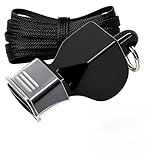 Wcawnlt Schiedsrichterpfeife für Trainer oder professionelle Sportler mit Umhängeband, Sportpfeife hoher Intensität für Fußball-, Basketball-, Volleyballtrainer und Outdoor-Sportarten (Schwarz)