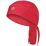 HASAGEI Sports Bandana Cap, Kopftuch Herren Damen, Sommer Laufmütze, Elastizität Atmungsaktiv nimmt Schweiß Bandana, Herren Biker Bandana (Rot)