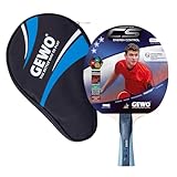 GEWO CS Energy Control Tischtennis-Schläger & GEWO Tischtennisschläger Hülle mit Ballfach blau - Profi-Tischtennisschläger, ITTF genehmigt, konkav, 1,8mm Schwamm