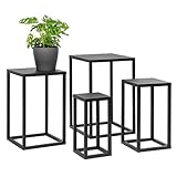 bremermann Blumenhocker 4er-Set, Metall-Blumenständer, Blumensäule (Schwarz)